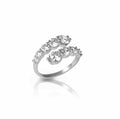 Sterling silver graduated round cz diamond wrap ring