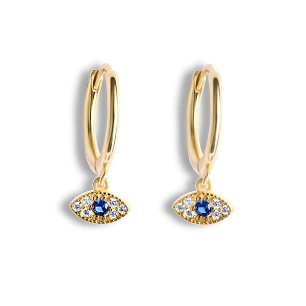 Stella + Gemma Hoop With Dangle Cross - Gold & Silver