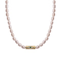 Pearl beaded gold rod eye necklace