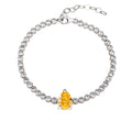 Yellow pear sterling silver tennis bracelet