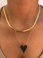 Silver gold plated simple herringbone chain necklace
