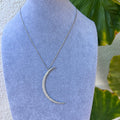 Sterling silver jumbo crescent necklace