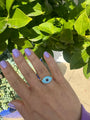 Turquoise & lapis eye ring