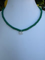 “Jardin” Emerald green beaded moissanite necklace