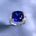 Sterling silver simulated sapphire ring