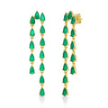 Sterling silver emerald dainty chandelier earrings