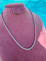 Sterling silver 2 mm prong set cz diamond tennis necklace