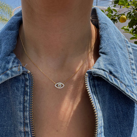 “Ojos” Silver Gold Plated Eye Necklace