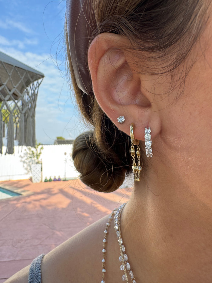 Sterling silver moissanite huggie hoops