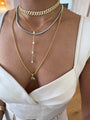 Silver gold plated pear drops lariat necklace