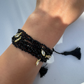 Multi-wrap Onyx beaded bracelet