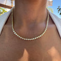 “Monaco” Gold bezel cz diamond tennis necklace