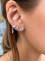 Sterling silver certified moissanite 7 mm round stud earrings