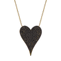 Silver gold plated black “Amore” heart necklace
