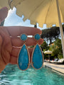 “Riviera” pear turquoise statement earrings