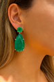 Sterling silver emerald pear shape earrings