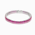 Sterling silver ruby pink tennis bracelet