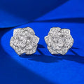 Sterling silver rose stud earrings