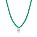 “Jardin” Emerald green beaded moissanite necklace
