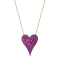 Silver gold plated pink “Amore” heart necklace
