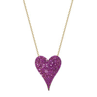 Silver gold plated pink “Amore” heart necklace