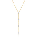 Silver gold plated pear drops lariat necklace