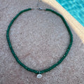 “Jardin” Emerald green beaded moissanite necklace