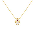 Sterling silver gold plated dainty hamsa necklace
