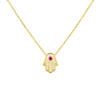 Sterling silver gold plated dainty hamsa necklace