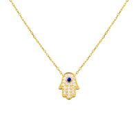 Sterling silver gold plated dainty hamsa necklace