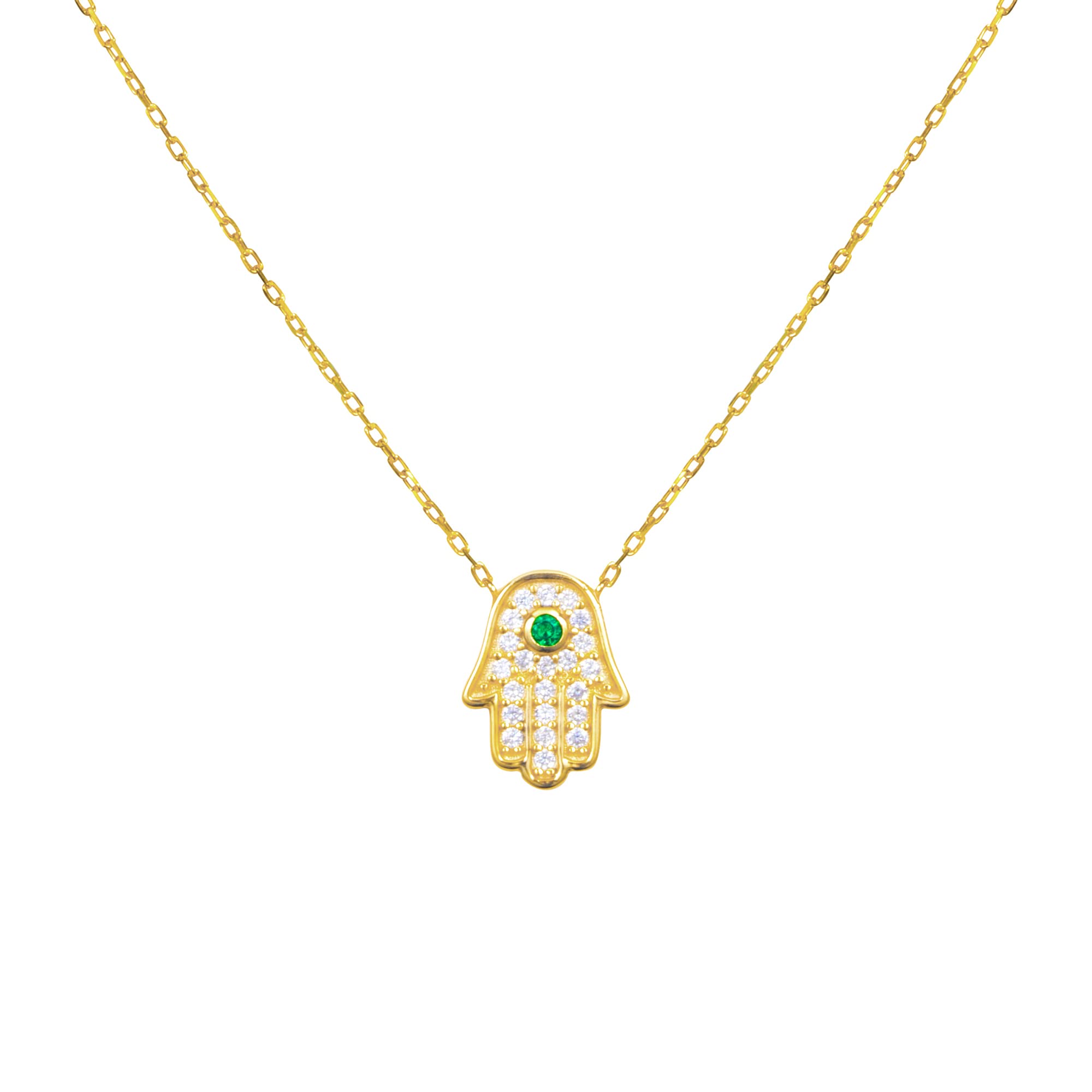 Sterling silver gold plated dainty hamsa necklace