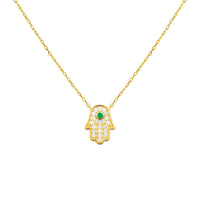 Sterling silver gold plated dainty hamsa necklace