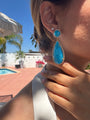 “Riviera” pear turquoise statement earrings