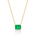 “Ivy” silver gold plated rectangular emerald necklace