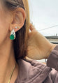 “Raindrops” Silver emerald teardrop earrings