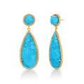“Riviera” pear turquoise statement earrings