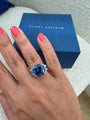 Sterling silver simulated sapphire ring