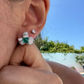 Orchid Sterling silver emerald earrings