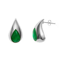 “Raindrops” Silver emerald teardrop earrings