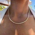 “Monaco” Gold bezel cz diamond tennis necklace
