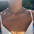 Sterling silver yellow pear two tone choker