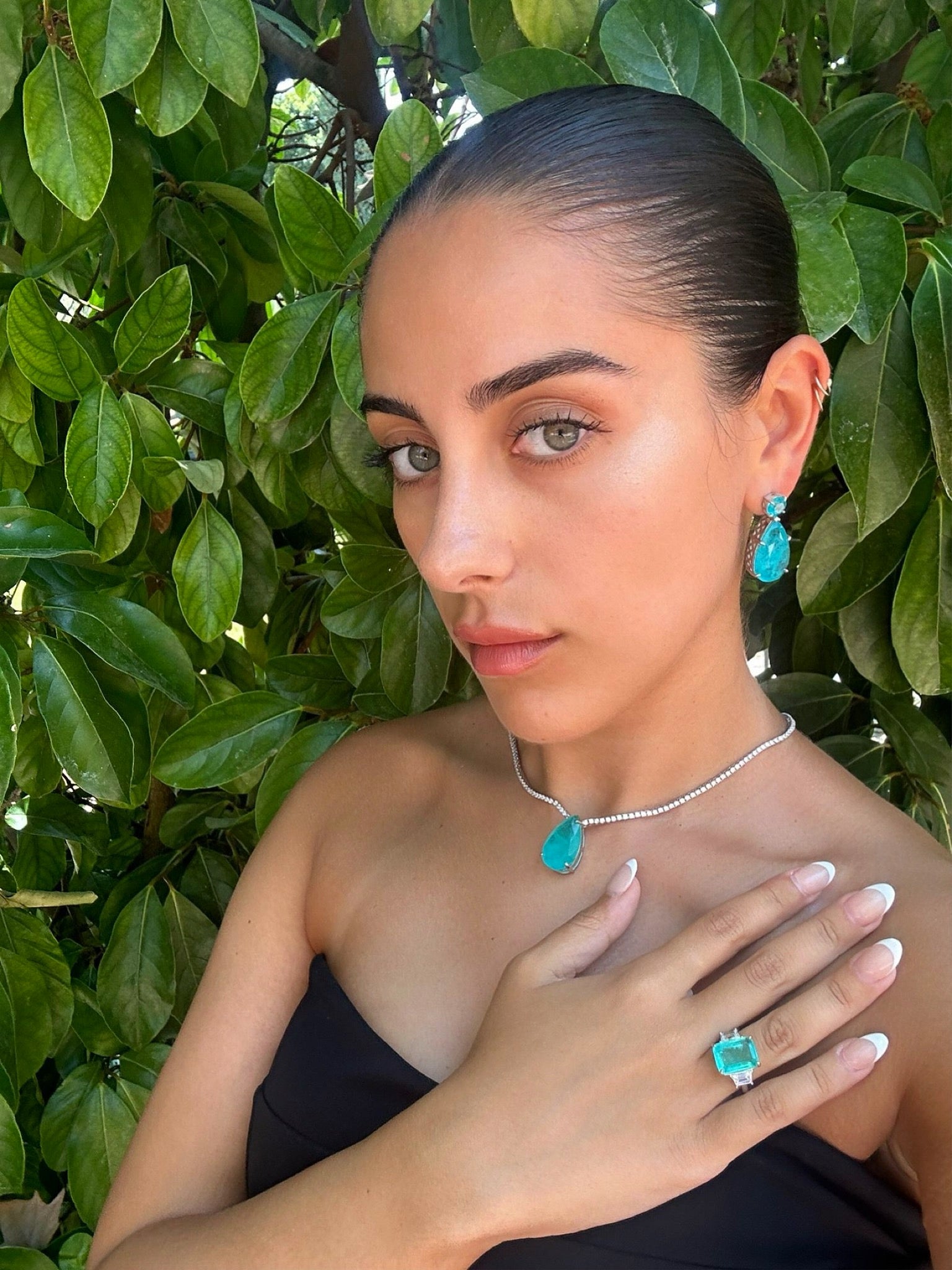 Maldives large pear paraiba drop earrings