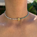Sterling silver yellow pear two tone choker