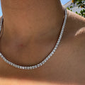 Sterling silver 3 mm cz diamond tennis necklace