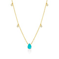 “St. Tropez” 18k gold plated pear paraiba necklace