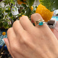 Silver gold plated spiral pear paraiba signet ring