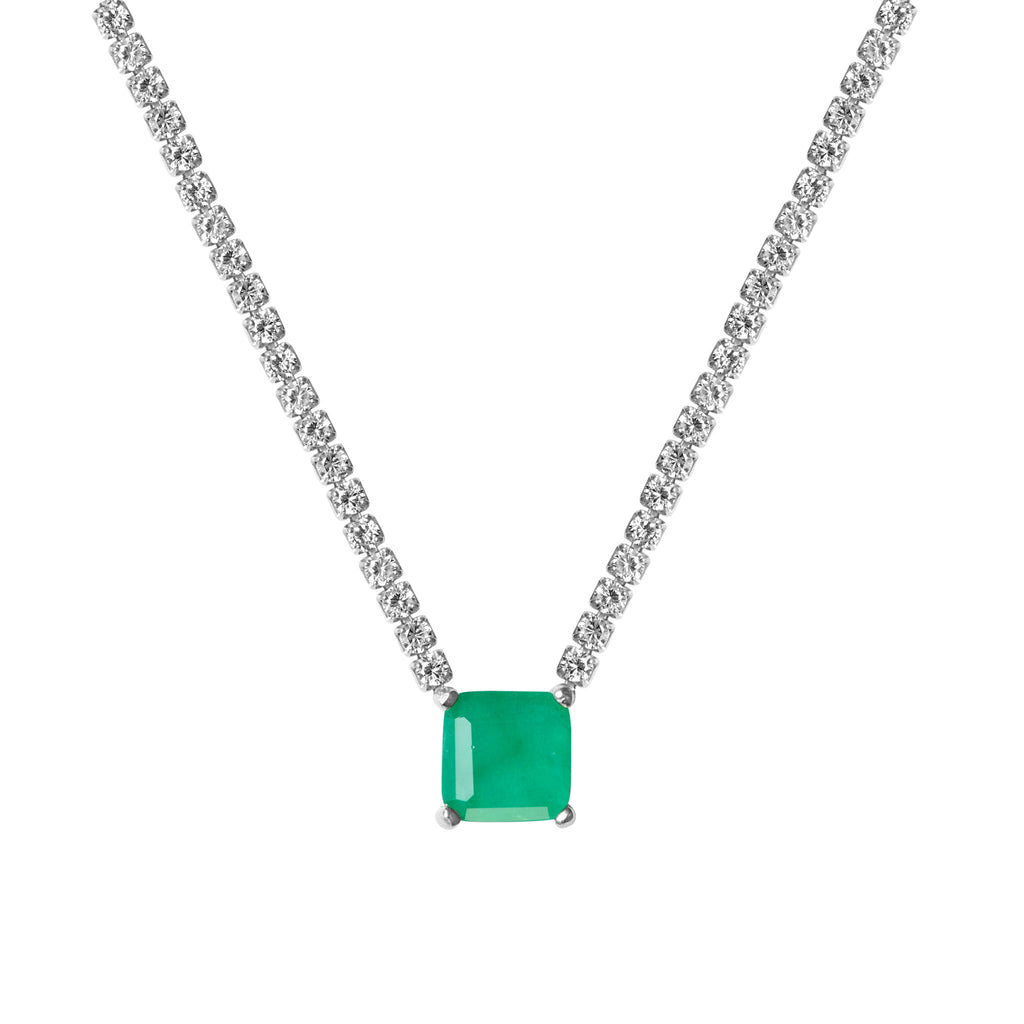 “Contessa” Sterling silver emerald necklace