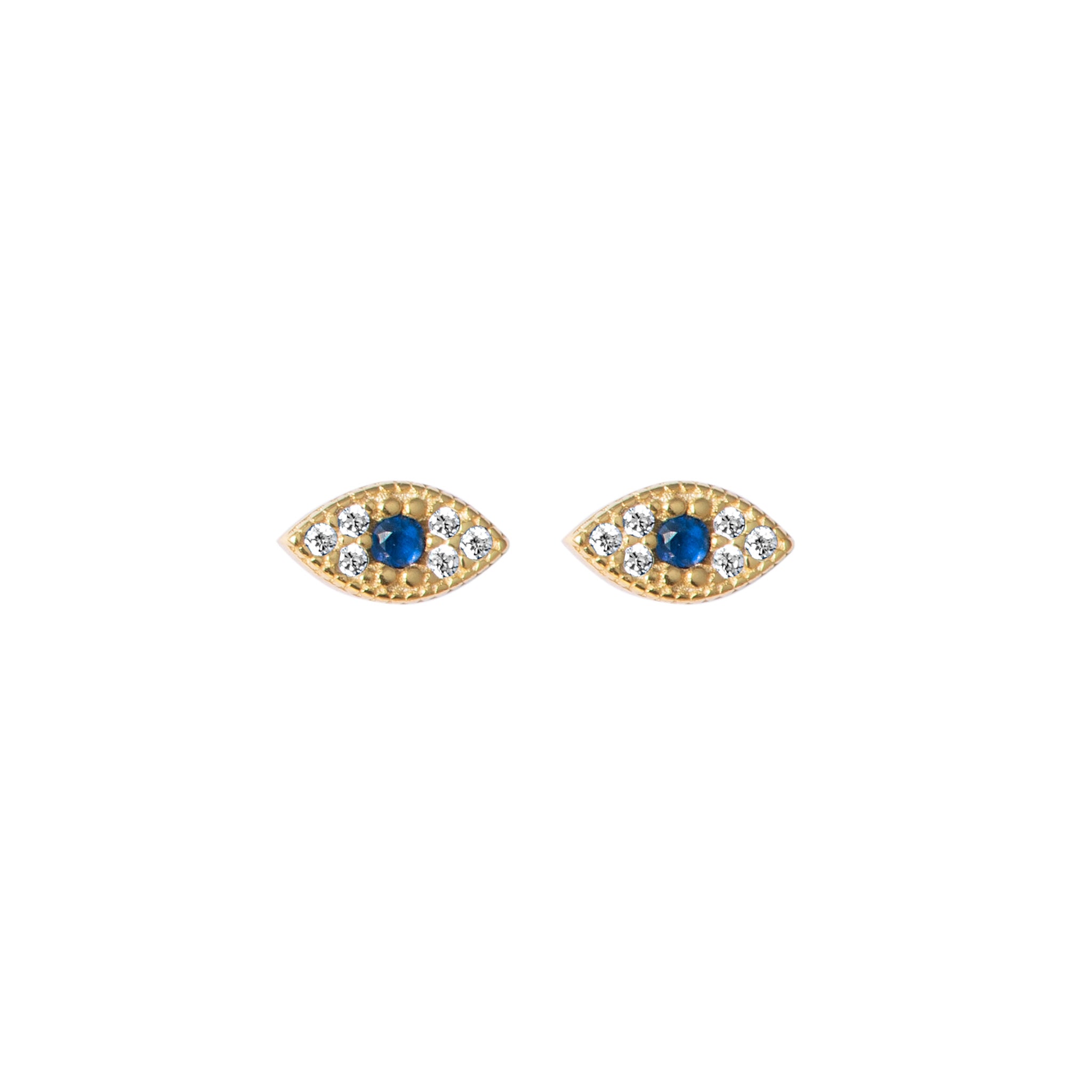 Sterling silver gold plated mini eye studs