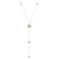 Silver gold plated star lariat necklace