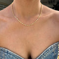 Silver gold plated multi shaped dainty necklace